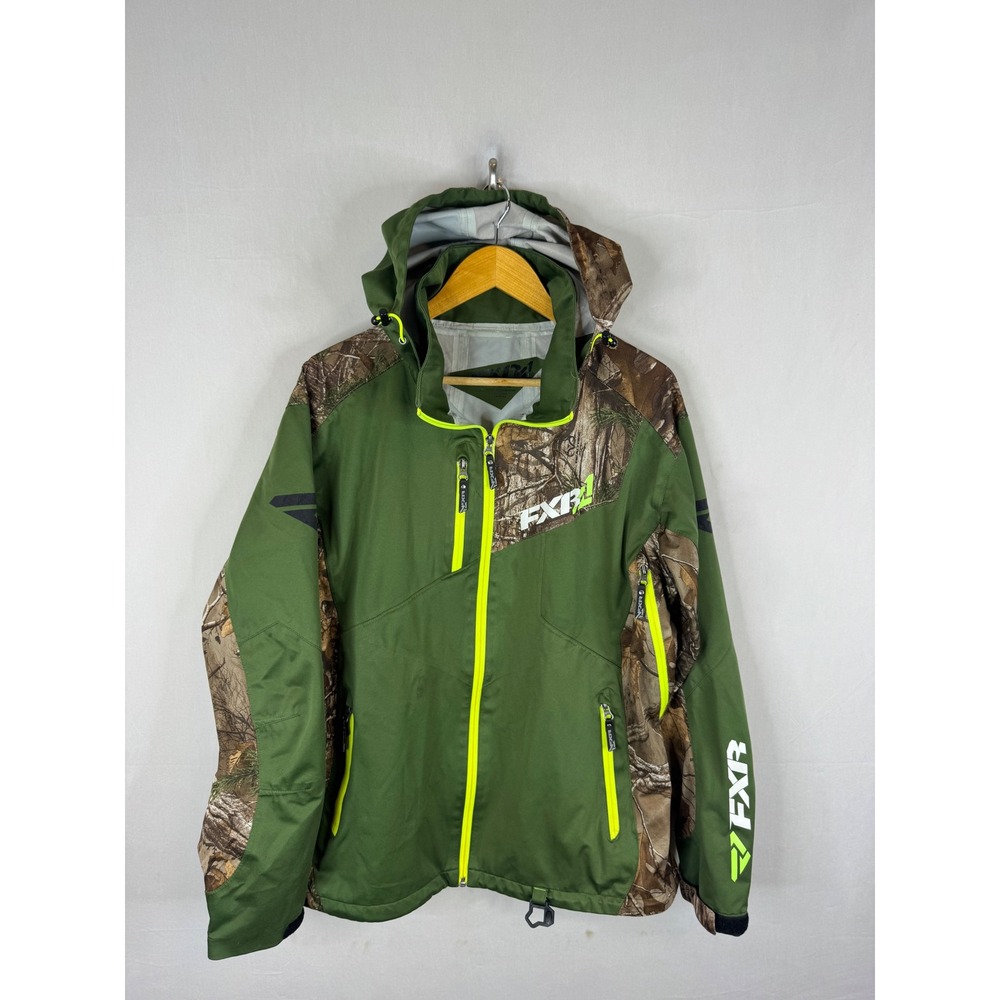FXR Racing Mens Recoil Lite Trilaminate Jacket Green Realtree Camo Large